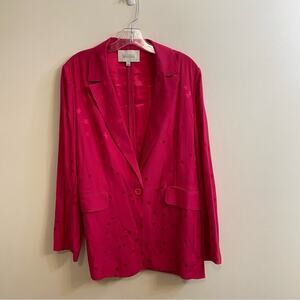 Equipment X Tibitha Simmons Pink Star Print Blazer Jacket Womens Size 6